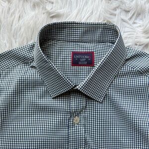 NWOT UNTUCKit Rollan Dress Button Up Shirt Navy Check Gingham Men’s Large Slim